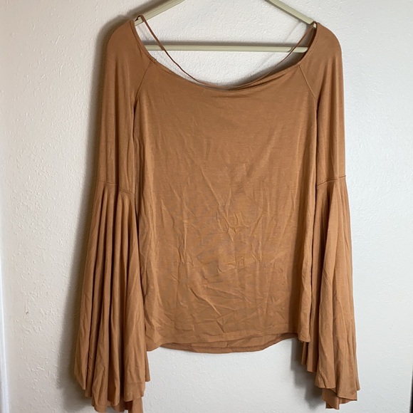 Free people birds of paradise bell sleeve top small neutral - Picture 7 of 10